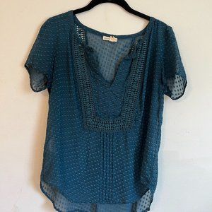 Anthropologie blue peasant top